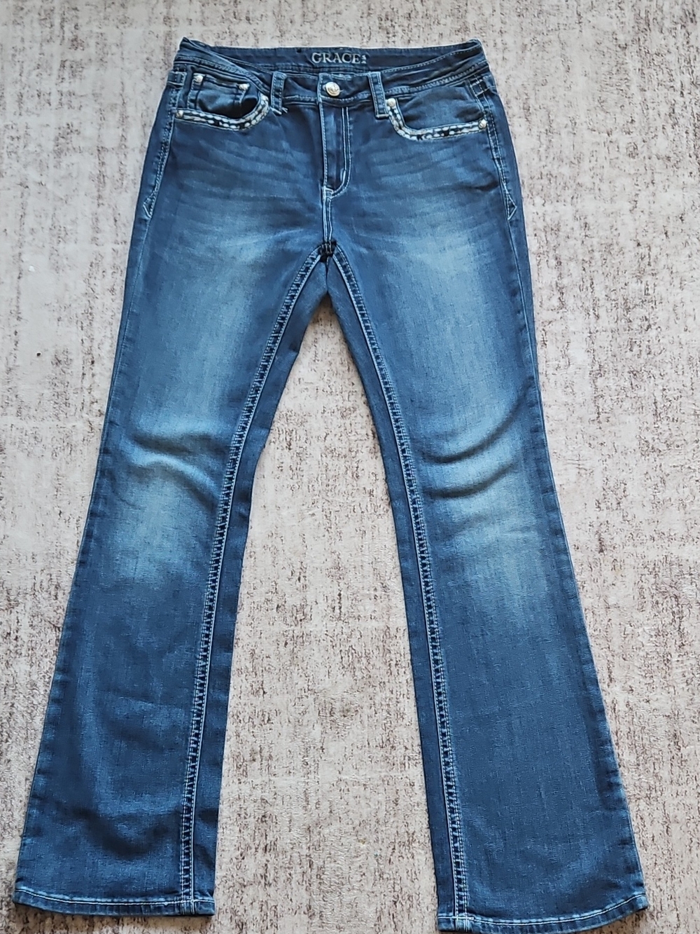 Grace Medium Blue Flare Jeans for Women